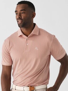 Rhoback Men's XL Burnt Orange Texas state shape polo (“Don’t Mess” style)